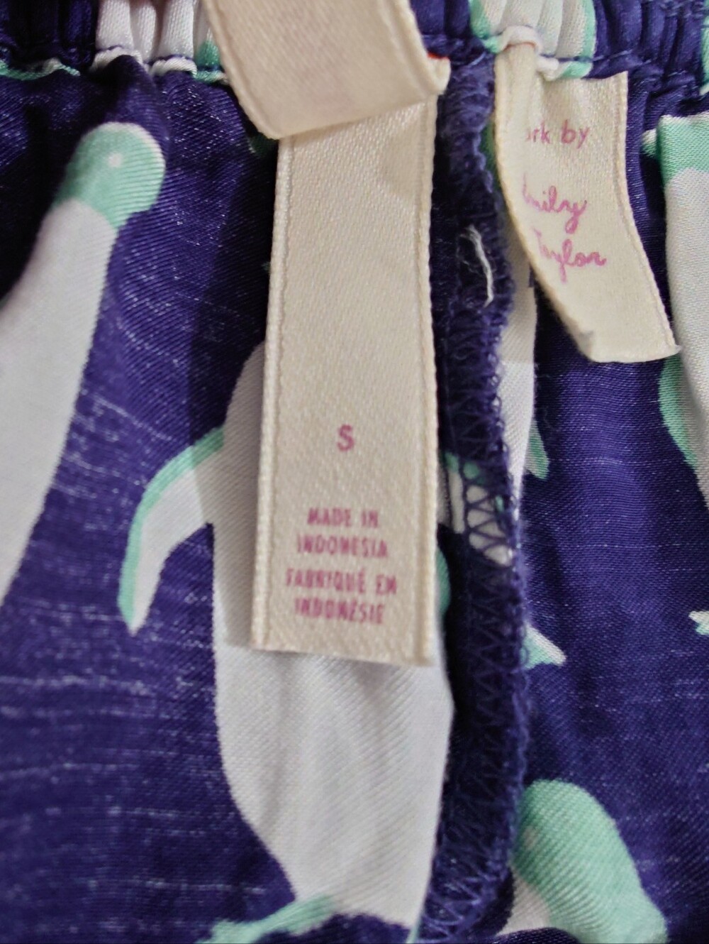 Anthropologie LyreBird 2-Piece Silky Pajama Top & Shorts Set Penguin Print - Picture 12 of 12